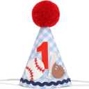 Baseball 1st Birthday Hat for Boys - Rookie Of The Year Birthday Party Hat, Base ball 1st Bday Decorations, Baseball First Bday Crown