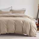 Bedsure Duvet Cover Queen Size - Soft Double Brushed Bedding Set for Kids & Adults, Zipper Closure, 3 Pieces, Includes 1 Duvet Cover (90"x90") & 2 Pillow Shams, NO Comforter, Hazel