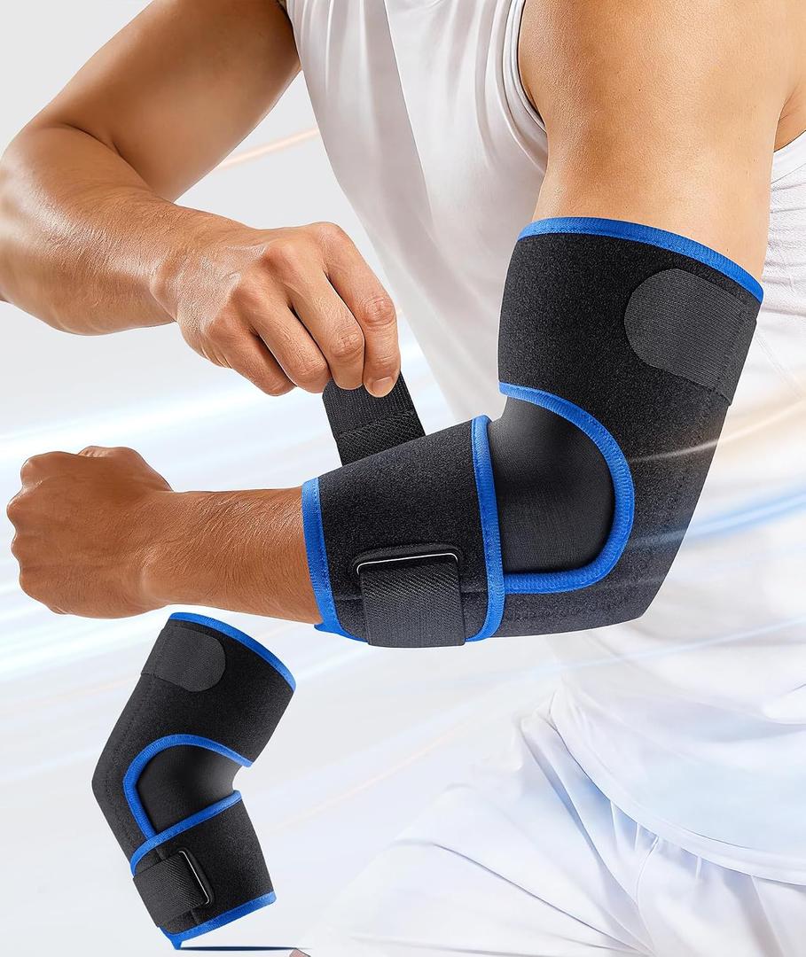 Elbow Brace for Tennis Elbow & Tendonitis- Adjustable Compression Sleeve Strap for Sports Injury, Bursitis, Arthritis Pain Relief, Elbow Support for Men & Women