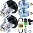 918-06991 Spindle Assembly for Craftsman T110 Huskee 42" Decks | with 756-05034A Idler Pulley 1/2x97 954-04060C Belt Deck Wash Kit for Huskee LT4200 Craftsman T1200 Troy Bilt Pony 42" Mowers