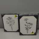 Framed Black and White Bathroom Wall Art, 4 Piece Vintage Floral Canvas Prints Artwork for Farmhouse, Rustic Minimalist Flower Botanical Pictures for Bedroom Living Room Wall Decor, 8x10x4 (Pack)