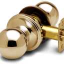 Copper Creek Passage Interior Door Knob  ANSI Grade-3 Certified, Modern Heavy Duty Handle, Easy Install and Reversible for Bedroom, Bathroom & Closets  Polished Brass (1 Pack)