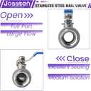 3/4'' Female NPT Ball Valve 304 Stainless Steel Full Port Threaded,Heavy Duty Shut Off Valve for Compressed Air,Water,Oil,Gas with Blue Handle,7PCS