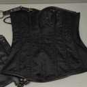Charmian Women's Steampunk Spiral Steel Boned Vintage Retro Corset Tops Bustier (XX-Large, Black)
