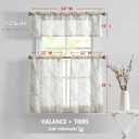 FMFUNCTEX White Yellow Kitchen Curtains for Bathroom Tree Branch Print Semi Sheer Linen Tiers for Bathroom Small Caf Curtains 24 Inch Length Grey Farmhouse Rustic Curtains Rod Pocket 2 Panels Set