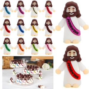 BSTCRAFT 80 Pcs Mini Jesus, Little Jesus Figures to Hide Tiny Figurines in Bulk and Pocket Seek Religious Gifts for Easter Egg Stuffers Fillers Sunday School Baptism Christ Savior Craft