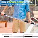 POOLAZA Pool Pole Dual-Handle, Anodized Aluminum Pool Skimmer Pole, Detachable & Telescopic Pool Pole Up to 10.5 Ft, Portble Pool Poles for Cleaning Suitable for Pool Skimmer, Vacuum Head, Brush Etc.