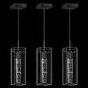 Black 6500K Pendant Ceiling Light Fixture, 3 Pack Crystal Bubble Pendant Lights Kitchen Island with Clear Square Glass Shade, Integrated Led Modern Island Light for Kitchen, Dining Room, Bar
