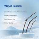 AUCERAMIC Wiper Blades Fit for Mercedes-Benz GLA250/CLA250 2014-2015, GLA45 AMG 2014-2015, Automotive Replacement Windshield Wiper Blades 24 "+19"+12"(Set of 3)