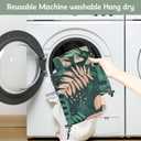 Tropical Palm Leaves Grocery Bag Holder, Large Capacity 20.5"x8.7" Reusable Storage Dispenser, Boho Style Kitchen Bathroom Organizer with Botanical Leaf Pattern