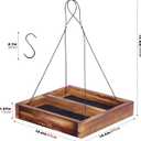MIXXIDEA Bird Feeder Hanging Tray, Seed Tray Wooden Platform Hummingbird Feeder Hanging Tray Mesh Seed Platform for Garden Yard Outside Decoration Attracting for Wild Birds(Brown-1pk)