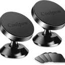 2-Pack Magnetic Phone Holder for car, [Strong Magnet] Magnetic Phone Mount for Car [4 Metal Plate] iPhone Magnetic car Mount for Cell Phone [360 Rotation] Universal Dash car Phone Holder Mount (Black)