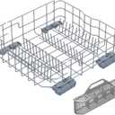 UPGRADED WD28X26099 Dishwasher Lower Dishrack Assembly Compatible with GE Dishwasher Rack Replacement Parts and WD28X10128 Dishwasher Silverware Basket,WD28X26099 for GE Dishwasher Lower Rack Parts