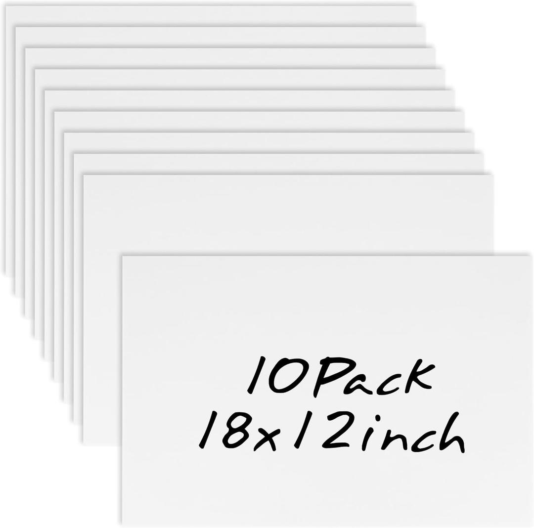 10 Pack 18'' x 12'' White Corrugated Plastic Sign Blank Board Double Sided for Garage Sale, Rent, Birthday Party, Guidepost Decorations