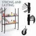 Thyle 4 Pack 36''Wire Shelving Poles, Rack Posts Replacement,Black