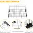 Stainless Steel W10728159 Dishwasher Lower Rack Replacement for KitchenAid Maytag Dishwasher Parts with Wheels W10525646 KDFE104DSS2 Lower Dishrack 22" x 20.7" Whirlpool Dishwasher Bottom Rack Drawer, 22.3" x 20.8" x 7" KitchenAid W10728159