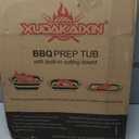 XUDAKAIXIN Collapsible BBQ Prep Tub for Meal Prep, Marinating,Food Storage, picnics, camping, barbecues,cutting fruits and vegetables - Includes Cutting Board and Locking Lid,(X-Large) Black
