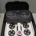 Collapsible Foot Spa Electric Rotary Massage, Foot Bath with Heat, Bubble,Temp Control, and 24 Motorized Shiatsu Massage Balls, Pedicure Foot Spa Tub for Stress Relief (Black)