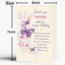 2 x Sister Birthday Card Gift, Happy Birthday Card for Sister