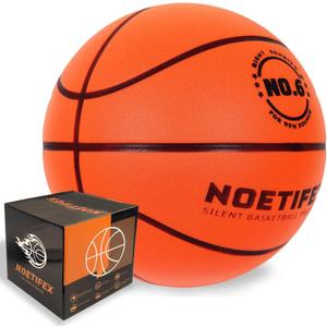 Upgraded Weighted Silent Basketball, High-Density Quiet Indoor Training Ball with Gift Box, Real Bounce Soft Material, Ideal for Home & Apartment Dribbling Practice, Orange Size 6