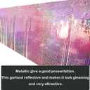 6 Pack Total 60 Feet Foil Fringe Garland Lilac Metallic Wall Hanging Drapes Tassel Skirting Tinsel Streamers for Parade Float Trailer Mardi Gras Party Birthday Wedding (Iridescent Purple), 10 feet