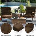 Outdoor High Back Chair Cushions 42"x 21" x 4", Waterproof Patio Chair Cushions, Fade Resistant Seat Cushion for Outdoor Furniture, Porch, Balcony and Indoor (Brown, 2)