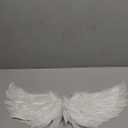 Jenaai 1 Pieces Halloween Angel Wings Feather Wings with Elastic Straps Cosplay Wings for Halloween Costume Party Women(23.62 x 13.78 Inches,White)