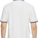 Men's Pique Polo Shirts Long Sleeve Cotton Blend Tipped Casual Collared Polo Shirts Business Classic Fit (Beige, L)