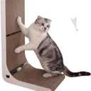 L Shape Cat Scratcher, 23.62 InchCat Scratching Board,Cardboard Cat Scratching Board with Ball Toy, cat Toys for Indoor Cats, CatnipProtecting Furniture Cat Scratch Pad