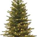 National Tree Company 3 ft Pre-Lit Nordic Spruce Mini Artificial Christmas Tree, 100 Clear Lights, 363 Tips, Burlap Base, Green