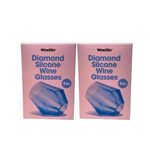 Wine2Go Diamond Silicone Wine Glasses 9oz