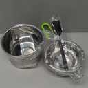 Double Boiler Pot Set, Stainless Steel Melting Pot with Silicone Spatula for Melting Chocolate, Soap, Wax, Candle Making (600ml and 1600ml,Green)