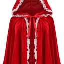 LMYOVE Female Adult Little Red Riding Hood Cape, Halloween Character Costume Cosplay (60cm/23.6'', White Lace Red)