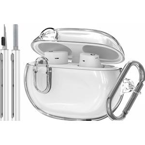 Olytop for Beats Studio Buds/Buds + Clear Case with Lock 2021/2023, Soft Bling Transparent TPU Protective Cover Skin with Cleaner Kit&Keychain for Beat Studio Buds/Buds Plus Earbuds - Glitter Clear