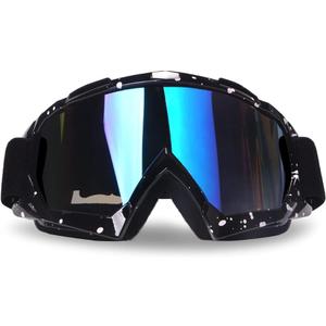 Motorcycle Goggles Dirt Bike Goggles Windproof ATV Dustproof Racing GogglesScratch Resistant Ski Goggles Protective Safety Glasses PU Resin (Black frame+Color lens)