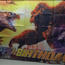 Monster and Kong - Monster Theme Backdrop Birthday Party Supplies, 5 x 3 ft, Monster Backdrop for Birthday Party Decoration