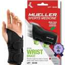 MUELLER Sports Medicine Green Fitted Wrist Brace for Men and Women, Wrist Pain Relief Support, Ideal for Carpal Tunnel, Tendonitis, Arthritis, Left Hand, Black, Small/Medium