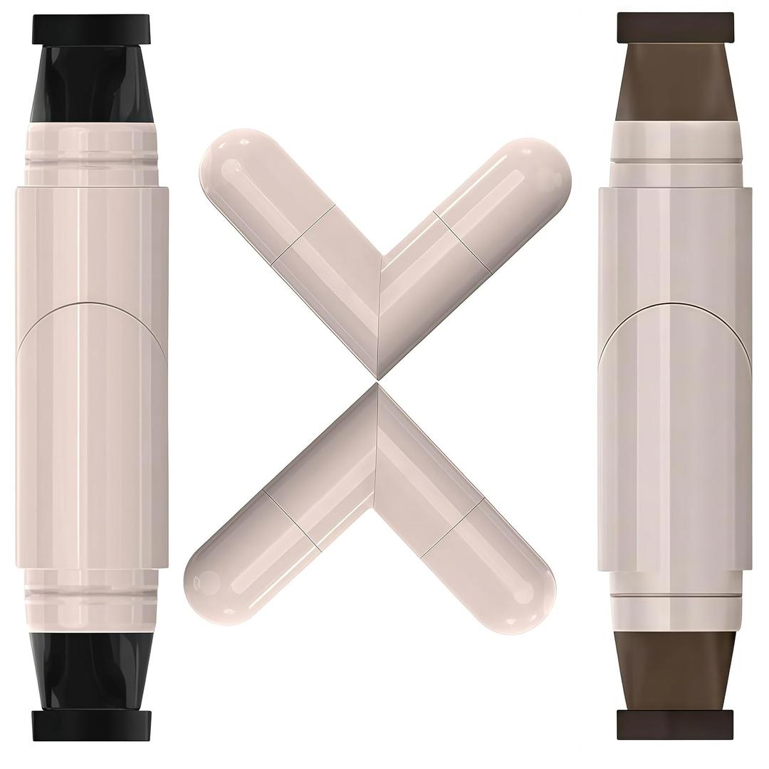 2 Pcs Gel Eyeliner Pencil Set, 2025 New Foldable Eyeliner Stamp for Perfect Wings, Waterproof Eyeliners Tool, Smudge Proof Eyeliners Pen for Beginners