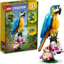 LEGO Creator 3 in 1 Exotic Parrot Building Toy Set, Transforms to 3 Different Animal Figures - from Colorful Parrot, to Swimming Fish, to Cute Frog, Creative Toys for Kids Ages 7 and Up, 31136
