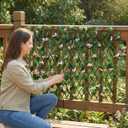 Expandable Privacy Fence, Pink Rose Clusters, 120 x 22 in