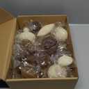 18Pcs Velvet Christmas Tree Ornaments Set, Flocked Hanging Christmas Balls Ornaments, Shatterproof Khaki Brown White Hanging Balls Decorations Assortment for Xmas Tree Holiday Winter Party Decor