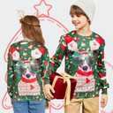 Cutemile Ugly Christmas Sweaters for Boys Girls Funny Kids Long Sleeve X-Mas Sweatshirts Dog Santa Claus Xmas Pullover Clothes Size 8-9 Years (Green)