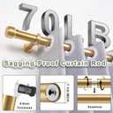 Heavy Duty Non- Adjustable 96 In/8Ft Curtain Rods for Windows, Brushed Gold