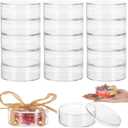 Homaisson 50 Pcs Clear Acrylic Round Boxes, 3.1-Inch Small Acrylic Circle Box with Lid, Clear Round Candy Box, Party Favor Treat Storage Container, Cube Organizer for Candies Cookies Jewelry