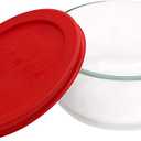 Pyrex Simply Store 2-Cup Single Glass Food Storage Container with Lid, Non-Pourous Glass Round Meal Prep Container with Lid, BPA-Free Lid, Dishwasher, Microwave, Oven and Freezer Safe
