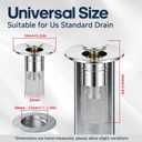 Pop Up Sink Drain Strainer, Bathroom Sink Drain Stopper with Removable Stainless Steel Drain Hair Catcher Basket, Universal Bathroom Sink Stopper Replacement, Drain Plug Filter (2PCS)