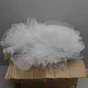 Tulle Robe Long Lingerie Bridal Dressing Gown Puffy Nightgown Photoshoot (White) M