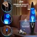JAMBO 16" Beautiful Lamp- Blue with White/Blue Wax, Relaxing Liquid Lamp for Living Room Office Bedroom Adults Teens Kids, Magma Light, Night Light Nightlight, Home Decor