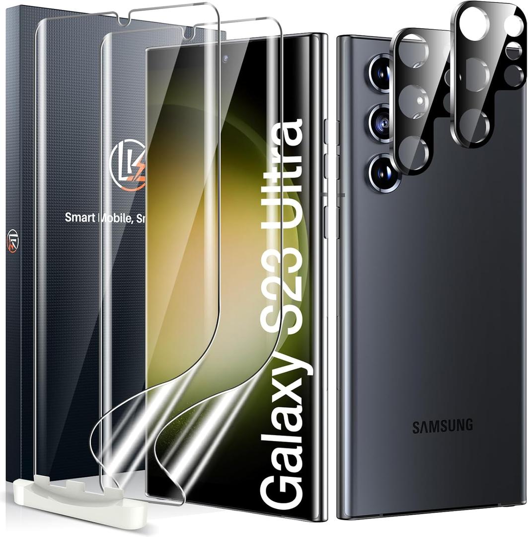 Cutebe 2in1 Pack Compatible with Galaxy S23 Uitra Screen Protector 5G (1 Pc) + Camera Lens Protector (1 Pc), Touch Sensitive, 3D Curved Tempered Glass, BubbleFree，Case Friendly, AntiScratch