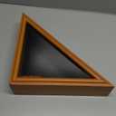 Wooden Flag Box Display Case for Small 3'x5' Folded American Flag (Not fit 9.5'x5' Burial Flag), Military Veteran Flag Shadow Box with HD Tempered Glass, Wall Mounted Triangle Flag Frame, Brown Finish